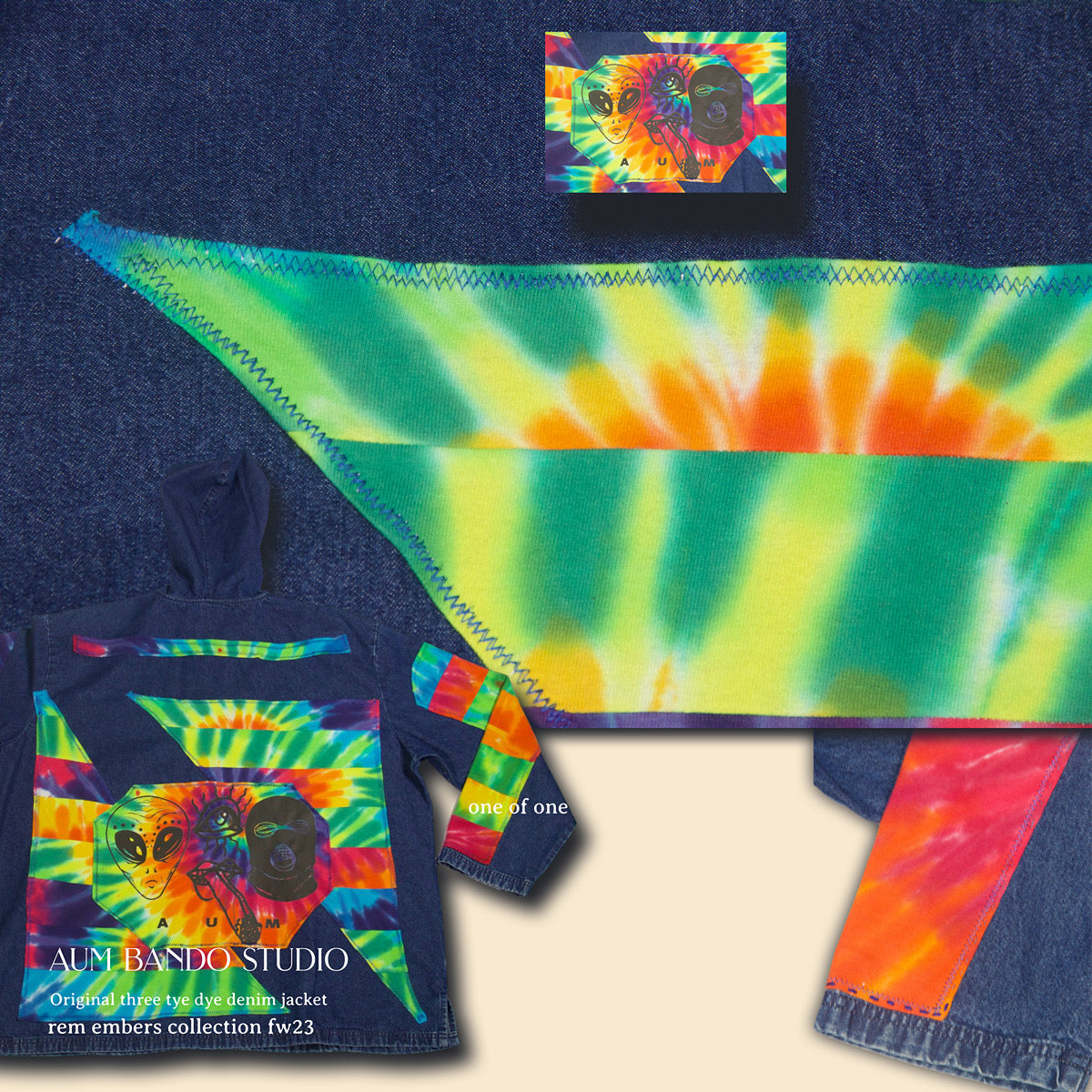 Original Three Tye Dye Denim Jacket (1 of 1)